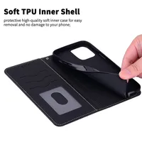Étui de téléphone à rabat en cuir souple en silicone compatible avec iPhone 6 6S 7 8 Plus