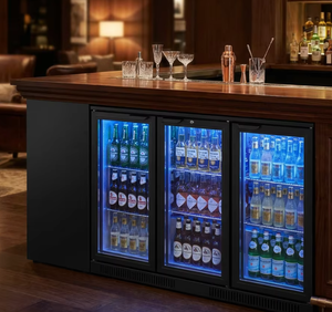 Réfrigérateur Commercial <span class=keywords><strong>Noir</strong></span> à Dos Vitré pour Bar, Réfrigérateur à Boissons Sous Comptoir, Vitrine Réfrigérée <span class=keywords><strong>1</strong></span>, 2, 3 ou 4 Portes en Verre - Product Image 1