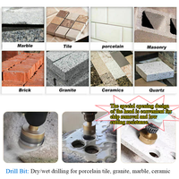 Foret diamanté à segments diamantés préformés, fileté pour meuleuse d'angle, carrelage, porcelaine, granit, outils Johnson