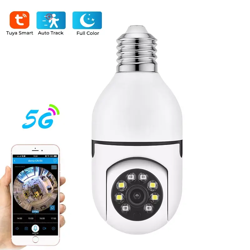 1080p Night Vision Wireless E27 Holder Bulb Lamp Camera Auto Tracking 360 Degree Wifi CCTV Security Light Bulb PTZ Camera