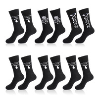 Chaussettes de sport longues noires en coton respirantes, absorbant la transpiration, séchage rapide, antibactériennes, pour marié, avec motif lettre créative, tube moyen