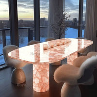 Table basse en onyx blanc lumineux rétroéclairé, table basse en marbre éclairée par des LED Lumistone