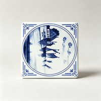 Carrelage bleu de Delft 100x100mm, carrelage mural en céramique imprimé à la main, bleu et blanc, style néerlandais
