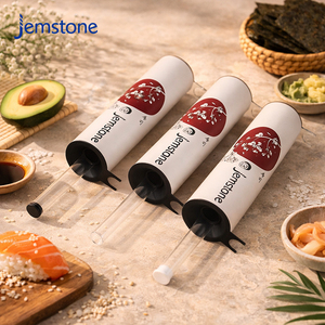 Envase de Cartón Impreso para Sushi con Botella Transparente para Salsa de Soya, Tubo de Papel de Grado Alimenticio para Rollos de Sushi - Product Image 4