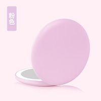 Led grossissant rond, miroir de maquillage mignon et portable de marque privée, miroir de courtoisie avec lumières, miroir à main compact de maquillage de poche