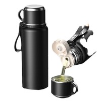 Bouteille isotherme en acier inoxydable 316 de grande capacité, à l'aspect élégant, avec séparation thé/eau, idéale comme cadeau