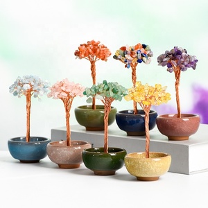 Árbol de Cristal Natural de Color Amatista, Decoración de Árbol DE LA Suerte, Rodajas de Ágata, Adornos Minerales de Piedra, Regalo de Navidad Hecho a Mano - Product Image 2