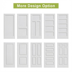 Puertas Interiores de 2 Paneles de Madera Sólida Precolgadas, Acabado Blanco Imprimado, Modernas, Moldeadas e Impermeables para Apartamentos y Villas - Product Image 3