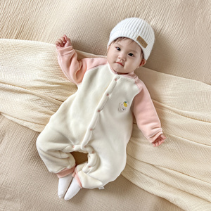 Combinaison pour bébé respirante de haute qualité, combinaison pour nouveau-né, 100% polyester, vêtements pour bébé, vente en gros de combinaisons pour bébé d'automne et d'hiver - Product Image 1