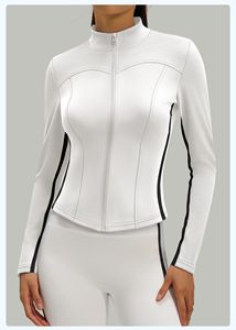 Chaqueta Cárdigan Holgada, Estilo Informal, para Primavera y Otoño, con Contraste de Color, Alta Elasticidad, Transpirable, Ecológica, Deportiva, para Mujer - Product Image 6