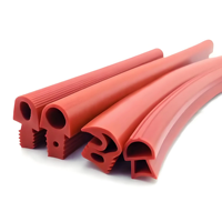 Joint d'étanchéité en silicone rouge en forme de champignon pour porte de four en verre, modèle OEM, service de découpe de bordure en caoutchouc