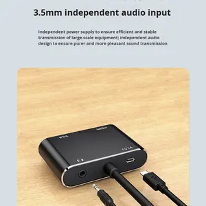 Convertisseur VGA tout-en-un vers HDTV VGA et son avec alimentation pour ordinateur de bureau vers moniteur TV projecteur sur les marchés indien et africain - Product Image 3