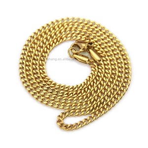 Hip Hop Men's Stainless Steel Fine Vacuum Plated <b>Cuban</b> <b>Chain</b> Necklace Neck <b>Chain</b> Collarbone <b>Chain</b> Tanjing - Product Image 1