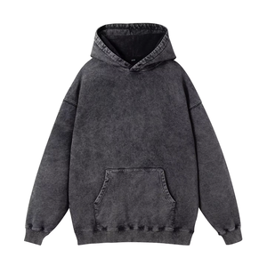 2025 Logo personnalisé femmes nouvelle mode sweat à capuche Offre Spéciale solide à manches longues pull goutte épaule sweats à capuche pour femme lavé à l'acide - Product Image 4