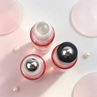 Flacon à bille en verre rose doré de 5 ml et 10 ml avec bouchon rond, emballage cosmétique, flacon à bille en acier inoxydable pour parfum et huile essentielle, rose