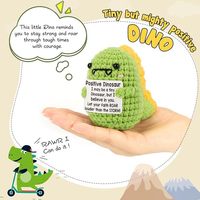Oferta Especial: Muñeco de Peluche de Dinosaurio de Energía Positiva, Tejido a Mano, de Confort Emocional, Animal de Dibujos Animados, Adorno de Ganchillo Hecho a Mano, 31cm-50cm