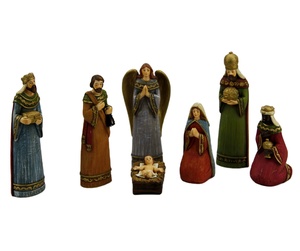 Conjunto de 7 de la Sagrada Familia y tres reyes de inspiración religiosa pesebre de Navidad Natividad conjunto Natividad estatua para Navidad - Product Image 1