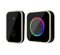 Aiben M488488-BG Smart Home Sonnette colorée clignotante avec 45 chansons Portée de 200 mètres Performances fortes de pénétration murale