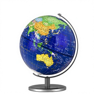 Globo Intelligente AR Blu con Luce, in ABS, 20cm, per Studenti delle Scuole Medie, Educazione Geografica, Mappa del <span class=keywords><strong>Mondo</strong></span> Blu Profondo - Product Image 1