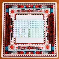 Tuiles de Mahjong Américaines Blanches Minimalistes, Motif Graffiti Doodle à Ligne Unique, Ensemble de Mahjong Personnalisé pour Jeu de Table à Domicile ou en Soirée