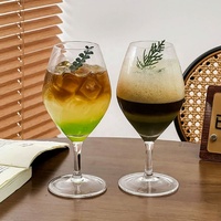 Verre à vin en cristal soufflé à la main sans plomb de 350 ml, grand gobelet à pied transparent pour cocktails, idéal pour bars, mariages et fêtes