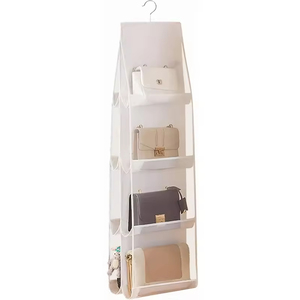 8 Pocket <b>Foldable</b> Handbag Storage Hanging <b>Bag</b>, Clear Visible Shelf Organizer, Universal for Closet Bedroom Family Home Use - Product Image 2