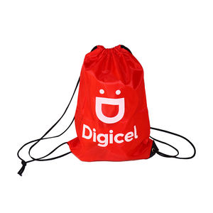 AI-MICH Logo personnalisé étanche Nylon Polyester 210D Promotion <span class=keywords><strong>Gym</strong></span> cordon sacs à dos dessiner chaîne rouge sport Nylon sacs poche - Product Image 1