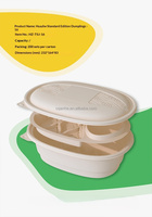 Moderne Dim Sum Bakje Deksel 232x164x83mm Gecompartimenteerde Biologisch Afbreekbare Wegwerp Ravioli Schaal voor Authentieke Dumpling Huisjes
