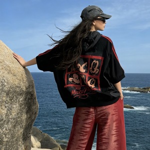 6679/Giacca <span class=keywords><strong>Oversize</strong></span> da <span class=keywords><strong>Donna</strong></span> con Cappuccio, Ricamo Cartoon e Graffiti, Preferita dai Fan, per Uso Quotidiano, Vendita Diretta dalla Fabbrica - Product Image 4