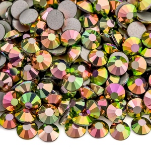 Strass en verre Oleeya à dos plat, non thermocollants, couleurs unies, tailles SS6-SS30, pour décorations de gobelets - Product Image 3