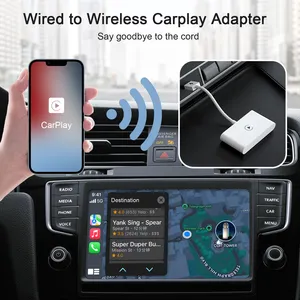 Venda quente Portátil Carplay Adaptador Sem Fio Youtube Carro Universal Adaptador Carplay Sem Fio Dongle USB para IOS Sistema Telefônico AI BOX