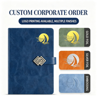 Libreta de Negocios Personalizada con Logotipo en Relieve, Tela de PU, Cierre Magnético Metálico Geométrico Chino, A5, Regalo Corporativo, Diario, 100 Hojas, 5