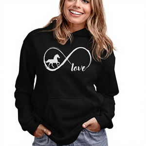 Felpa con Cappuccio Tstars Infinity Love per Equitazione, Idea <span class=keywords><strong>Regalo</strong></span> per Donne e Ragazze, Taglia Unica - Product Image 1