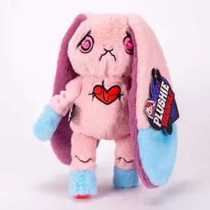 2023新设计Plushie可怕的粉色兔子Peluche毛绒动物娃娃盆兔子毛绒玩具