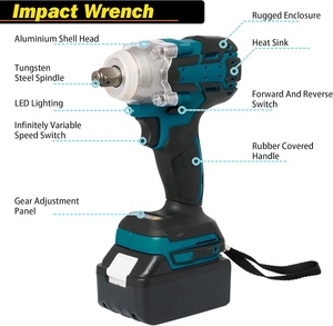 Kit Combo di Utensili Cordless 4 Pezzi SELFIE CAT: Trapano, Avvitatore a Impulsi, Martello, Smerigliatrice Angolare, Chiave a Impulsi - Batteria agli Ioni di Litio, 2 Caricabatterie - Product Image 3