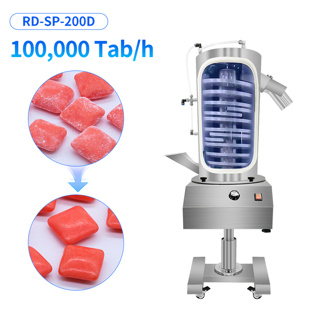 Automatic Spiral Uphill Tablet Deduster Innovative Pill Tablet Dedusting and Polishing Machine