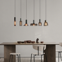 Lampe suspendue LED vintage style industriel en ciment et fer, à tête unique, pour salle à manger, bar, comptoir, éclairage créatif