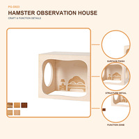 Casa de Madera Personalizada para Hámsteres con Panel de Visión Transparente, Ventilación y Diseño de Múltiples Habitaciones para Mascotas Pequeñas