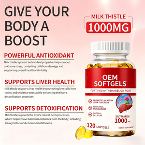 OEM ODM Chardon-Marie 1000mg avec Racine de Pissenlit Gélules Souples Certifiées GMP Halal 120 Comprimés - Product Image 3