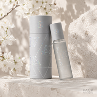 Emballage personnalisé en tube de papier artisanal de luxe biodégradable pour parfum, huile essentielle et cosmétiques, avec logo en feuille d'or holographique