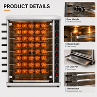 Four de rôtissage électrique à neuf broches pour poulet, avec vitrine chauffante, pour comptoir de traiteur d'hypermarché, équipement de vente au détail, fournisseur