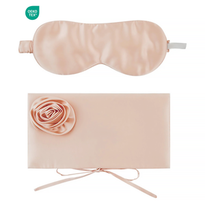 Máscara de Ojos de verano de seda de morera Rosa <span class=keywords><strong>canela</strong></span> con banda elástica y caja de regalo premium-Bloqueo de luz y amigable con la piel - Product Image 1