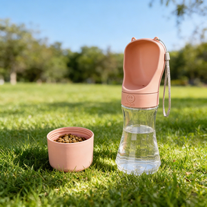 Bouteille d'eau portable pour chien pour les voyages, conteneur 2 en 1 pour eau et nourriture, bouteille d'eau pour chien étanche pour l'extérieur - Product Image 2