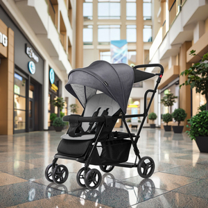 2 bambini con cintura di sicurezza a cinque punti possono sedersi e sdraiarsi <span class=keywords><strong>passeggino</strong></span> pieghevole per neonati - Product Image 3