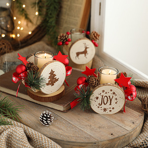 Decorazione Natalizia Portacandela a Stella di Natale Ornamenti Creativi da Tavolo Natalizi Portacandela Natalizio <span class=keywords><strong>in</strong></span> <span class=keywords><strong>Legno</strong></span> e Vetro - Product Image 1