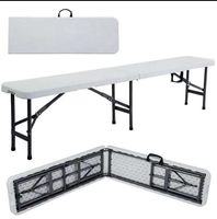 Ensemble de table de pique-nique pliable multifonctionnelle de qualité supérieure, table longue avec 2 bancs pour une utilisation en intérieur et en extérieur