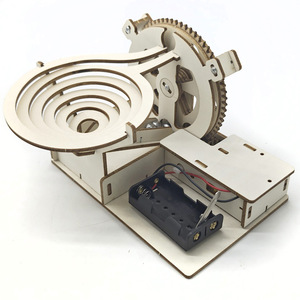 Kit de modelo de pista de bolas con engranajes de madera, experimento de ciencia y física, juguete educativo para niños de 7 a 9 años, ensamblaje manual - Product Image 3
