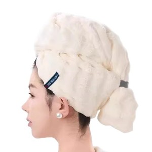 Hair Drying Cap Coral Fleece Quick Dry Solid Color Home Use Women's Towel - Product Image 5