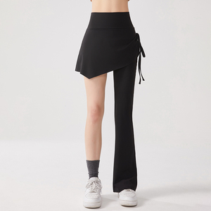 <span class=keywords><strong>Pantalones</strong></span> Deportivos de Yoga para Niñas, Cintura Alta, Elásticos, Casuales, Holgados, Cómodos, con Falda - Product Image 2