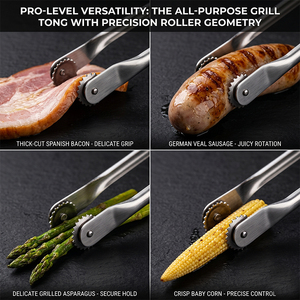 Accessoires de cuisine en acier inoxydable pour grillades de viande, pinces de cuisine longues pour barbecue, rouleau à saucisses et hot-dogs - Product Image 4